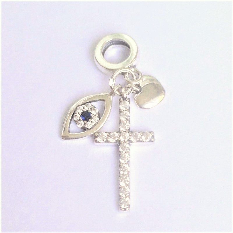 Sterling Silver Rhodium Plated Cross Pendant