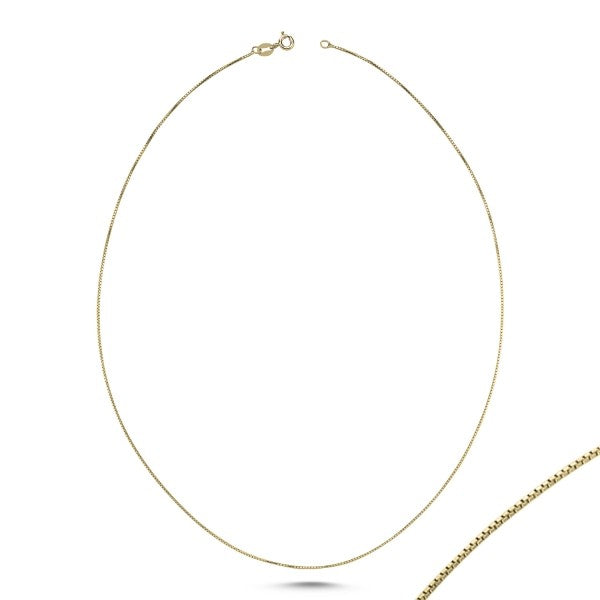 Sterling Silver Gold Plated Box Chain