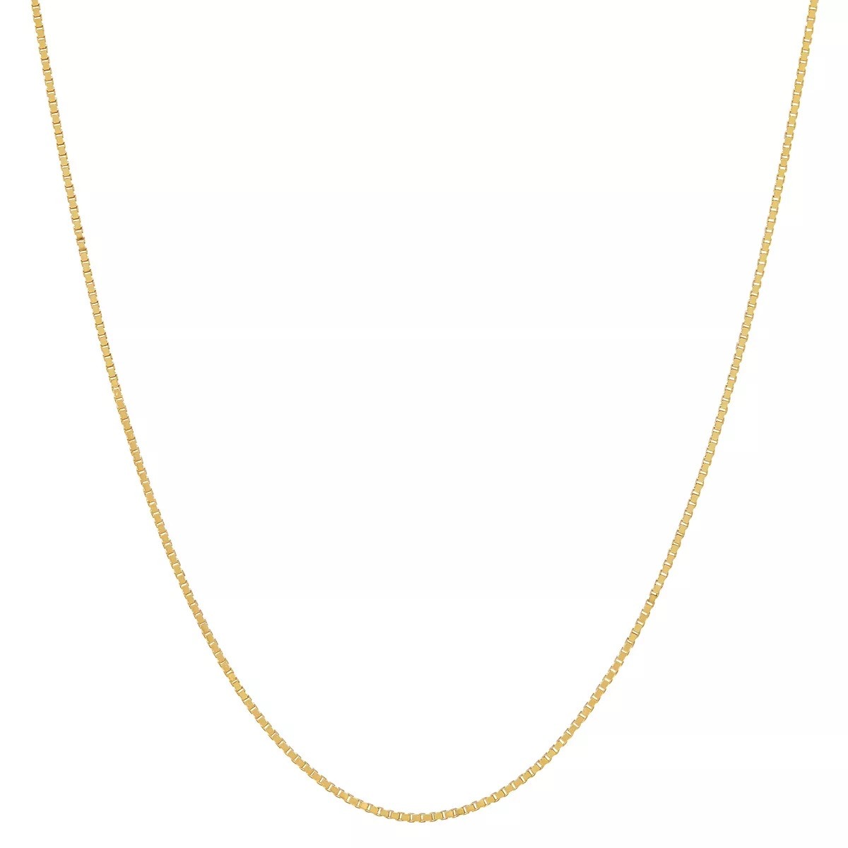 Sterling Silver Gold Plated Box Chain