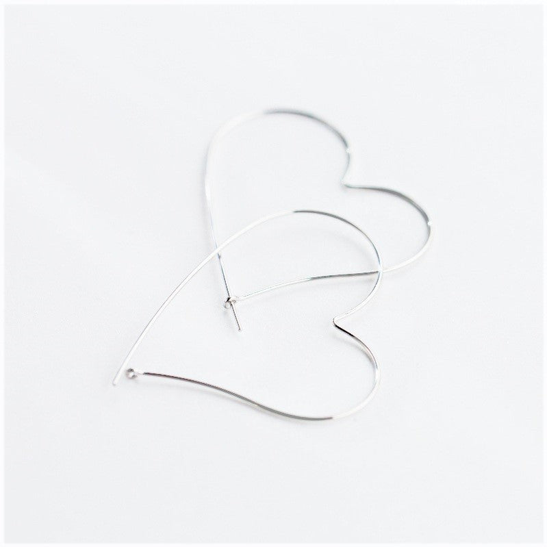 Sterling Silver Hearts - Hoops