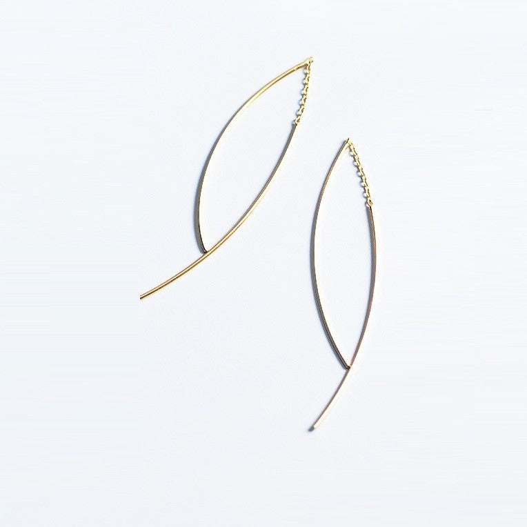 Sterling Silver Gold Plated Chain Drop Earrings