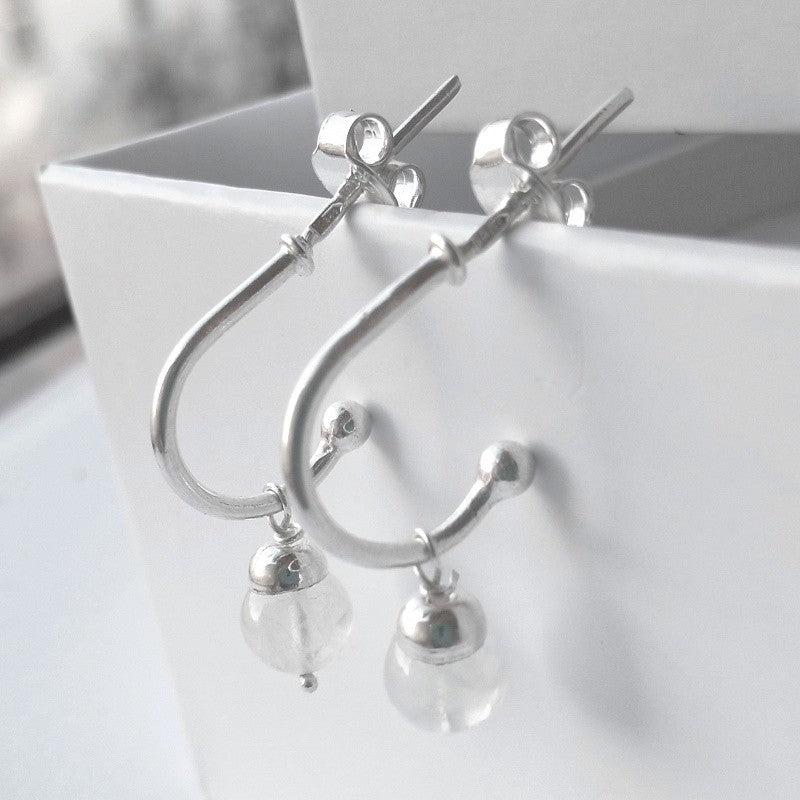 Sterling Silver Moonstone Drop Earrings