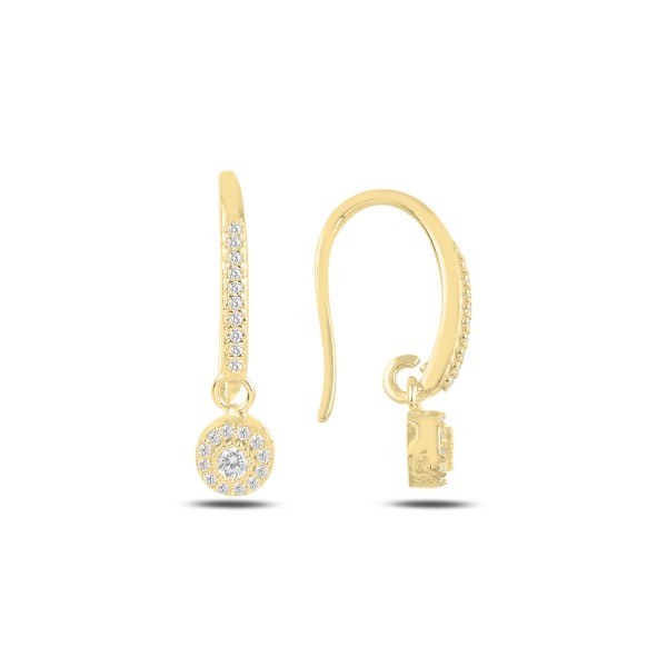 Sterling Silver Gold Plated CZ Drop Earrings