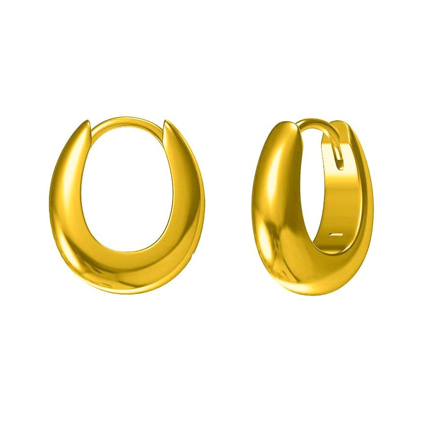 Sterling Silver Gold Plated Oval Hoops