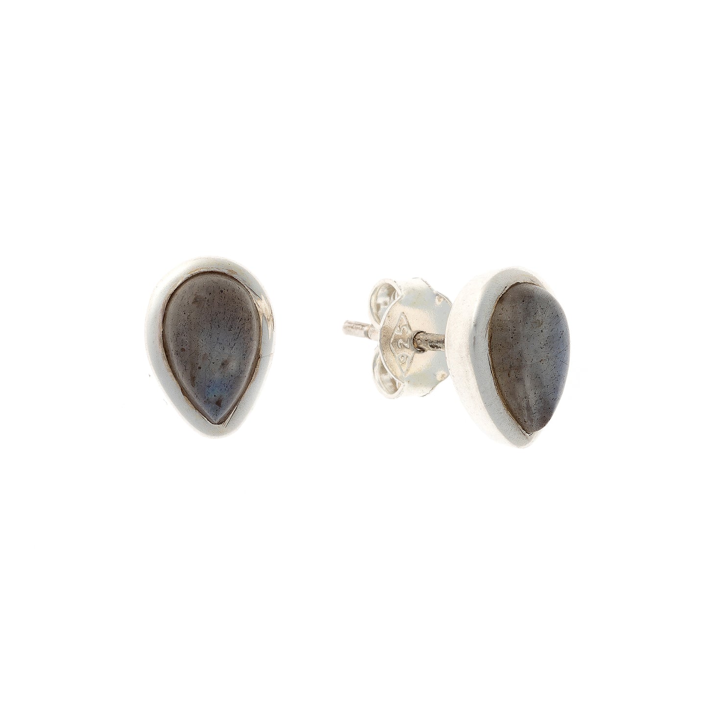 Sterling Silver Teardrop Labradorite Studs