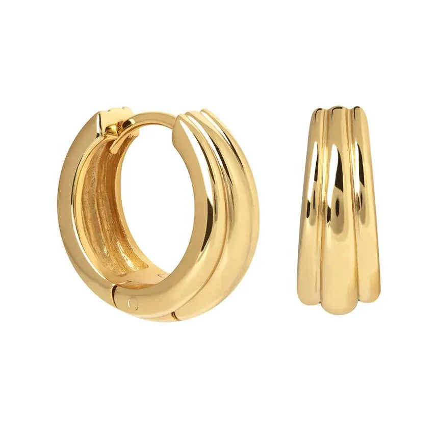 Sterling Silver Gold Plated Hoops