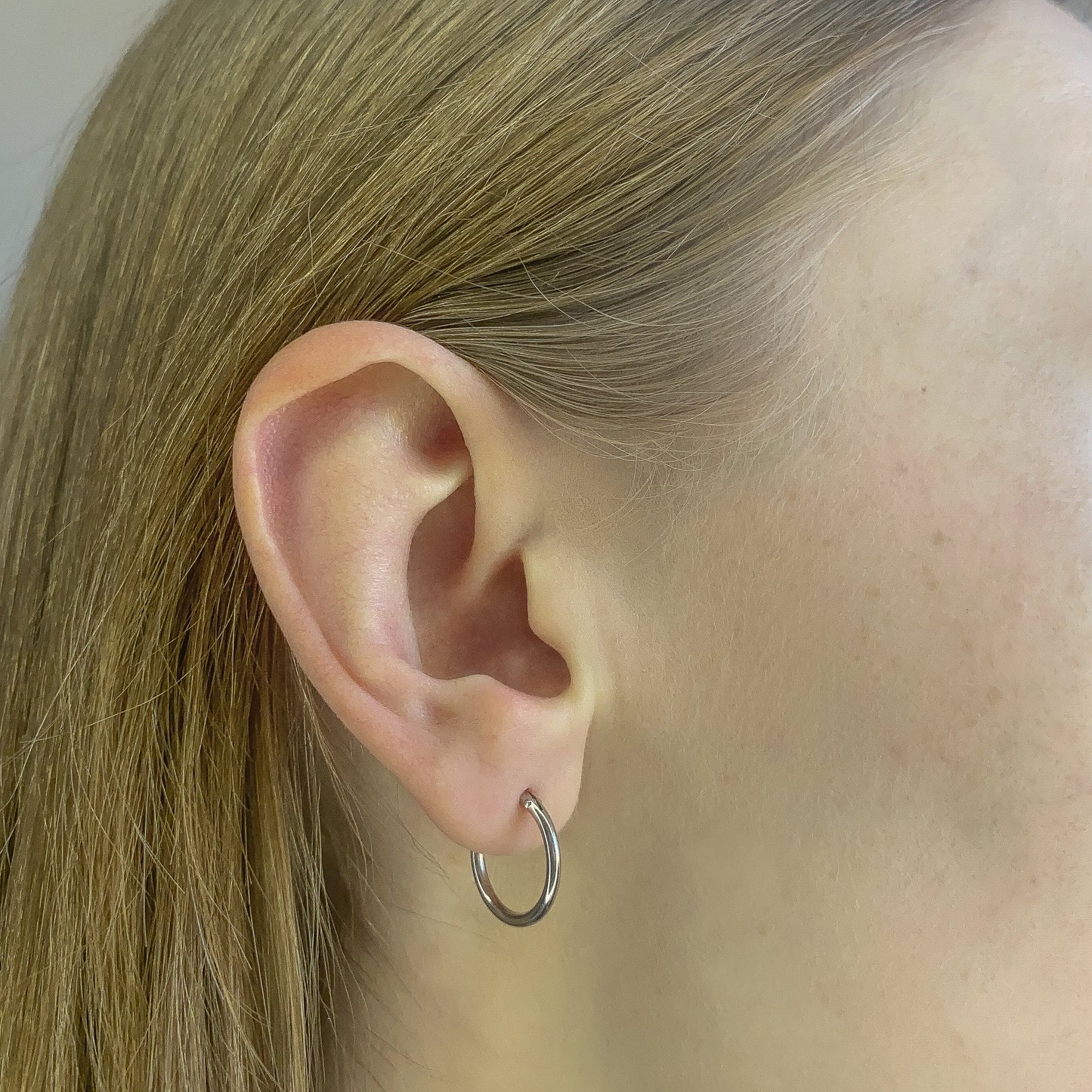 Sterling Silver Rhodium Plated 10 - 50 mm Hoops