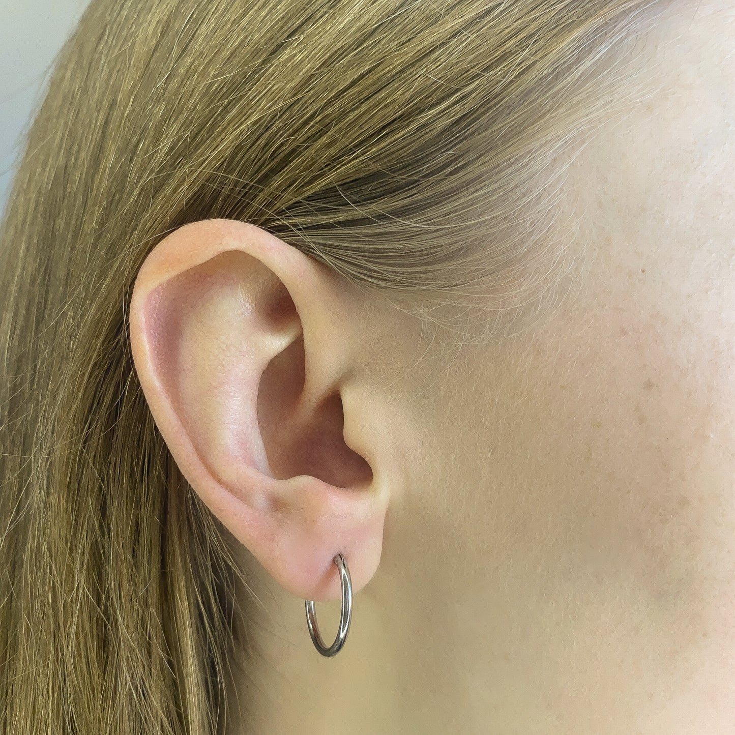 Sterling Silver Rhodium Plated 10 - 50 mm Hoops