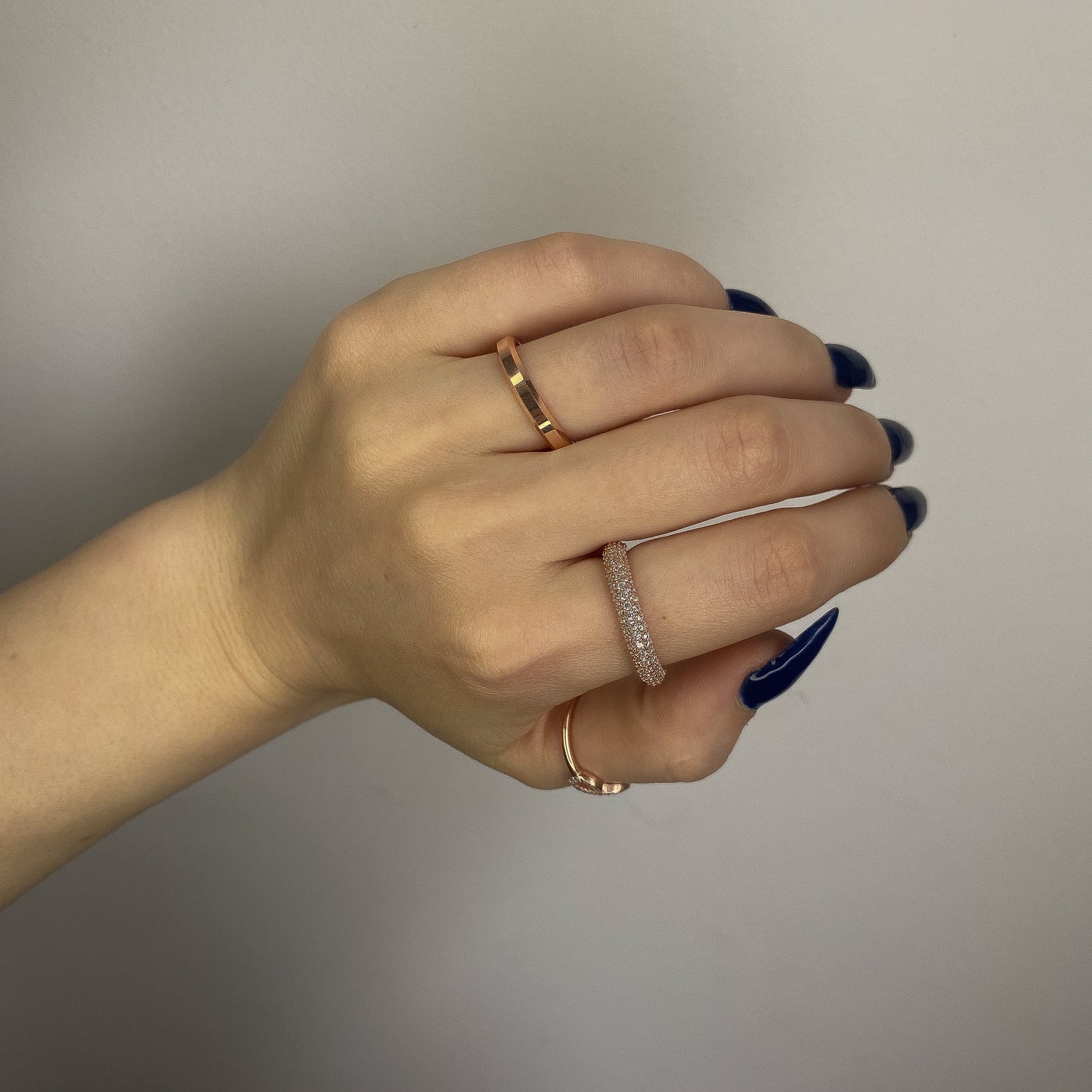Silver Rose Gold Plated 3 mm Band Ring