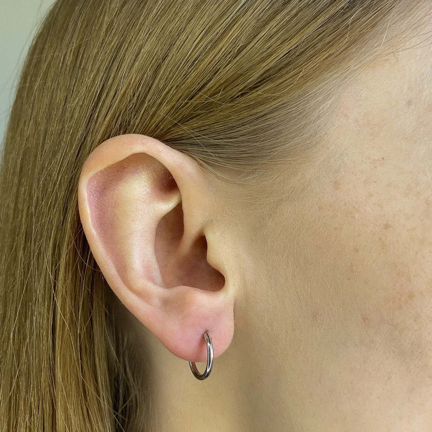 Sterling Silver Rhodium Plated 10 - 50 mm Hoops