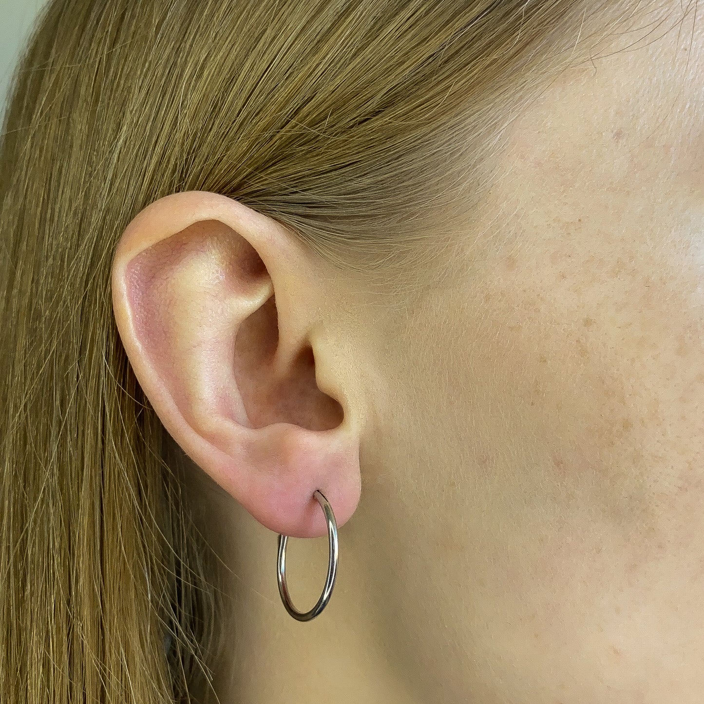 Sterling Silver Rhodium Plated 10 - 50 mm Hoops