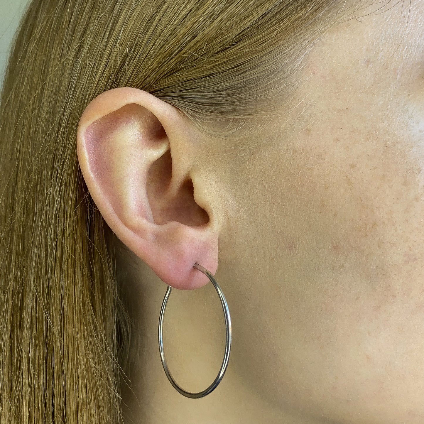 Sterling Silver Rhodium Plated 10 - 50 mm Hoops