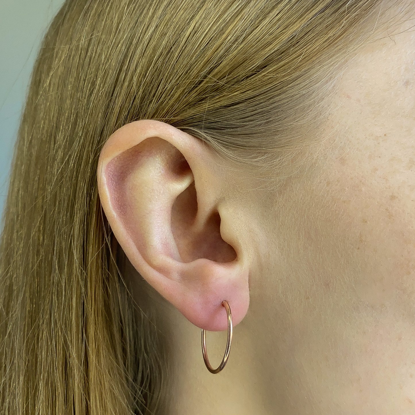 Sterling Silver Rose Gold Plated 10 - 50 mm Hoops