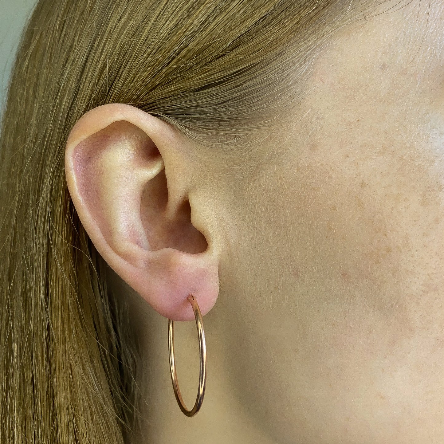 Sterling Silver Rose Gold Plated 10 - 50 mm Hoops
