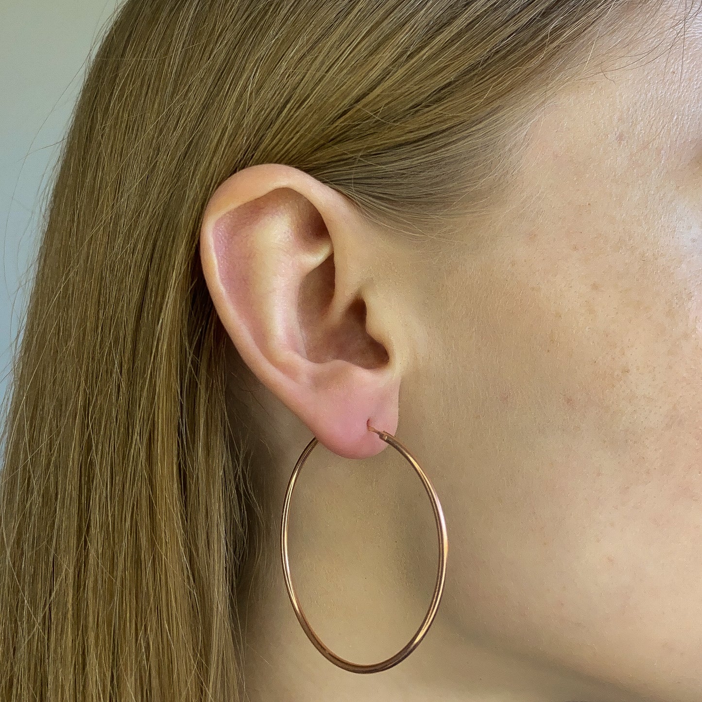 Sterling Silver Rose Gold Plated 10 - 50 mm Hoops