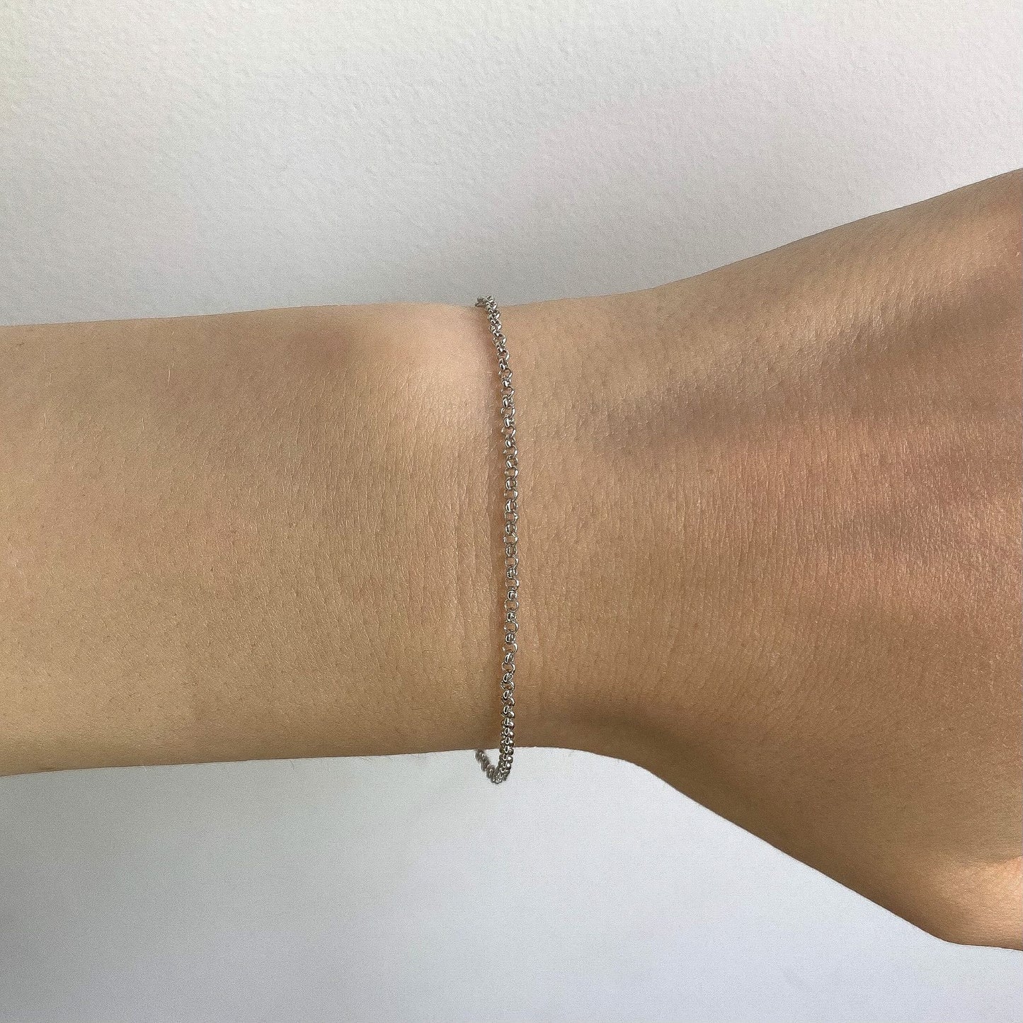 Sterling Silver Gold Plated Rolo Chain Bracelet