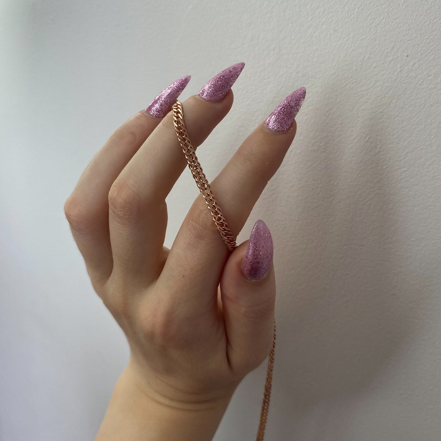 Sterling Silver Rose Gold Plated 3.2 mm Rombo Chain