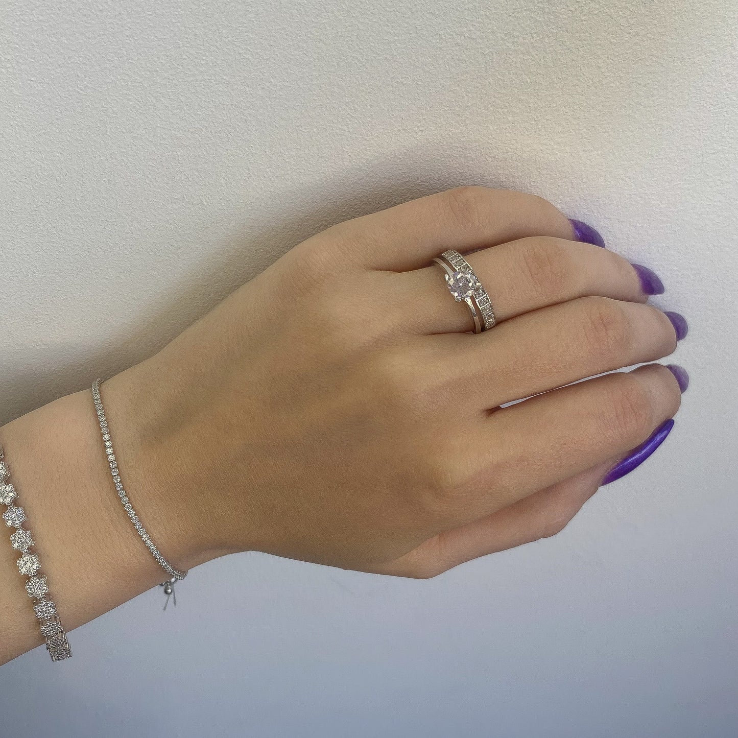 Sterling Silver Rhodium Plated 1.5 mm Tennis Bracelet