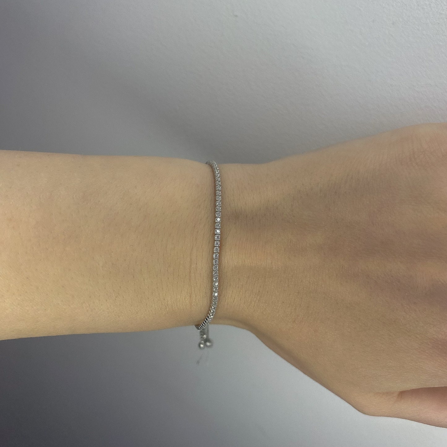 Sterling Silver Rhodium Plated 1.5 mm Tennis Bracelet