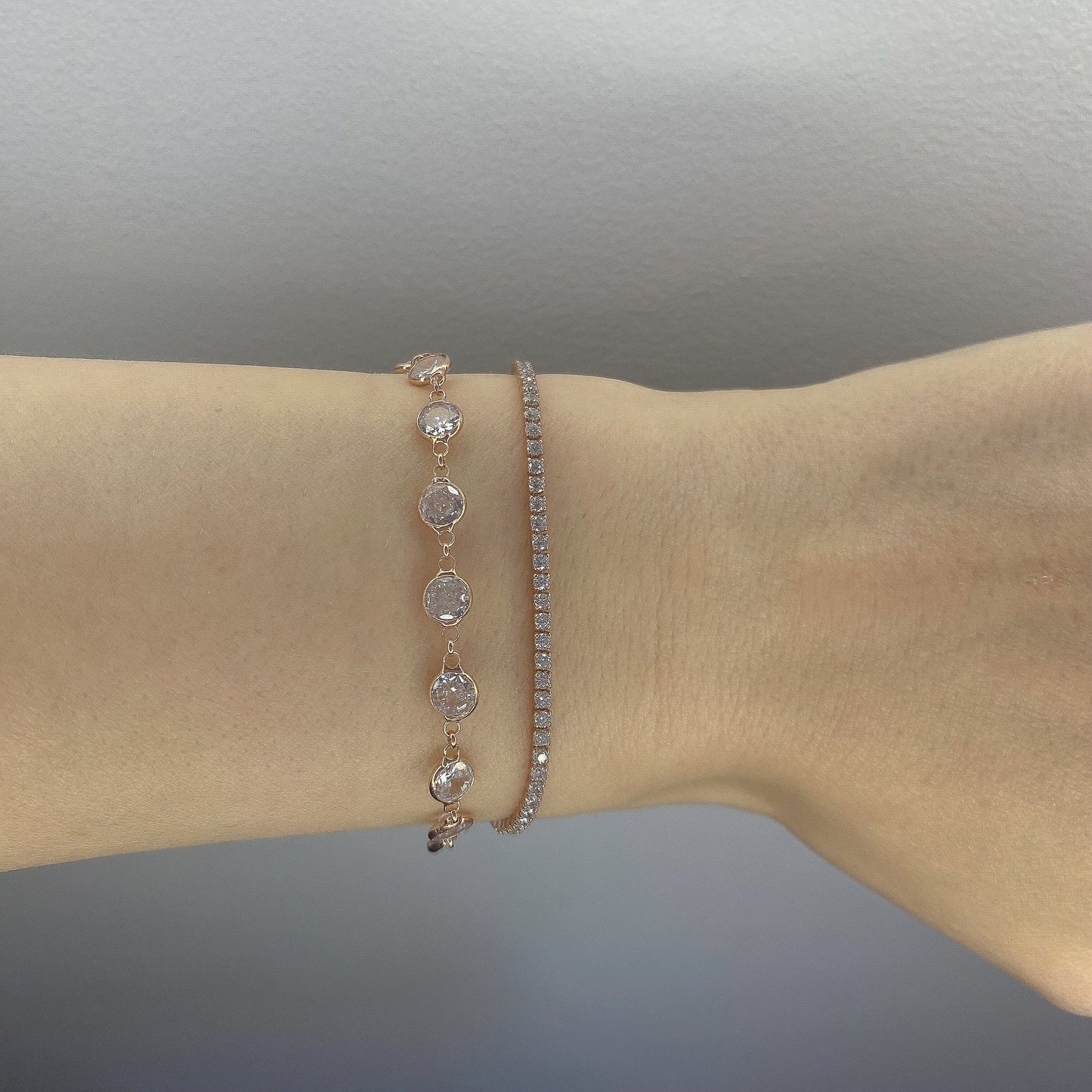 Sterling Silver Gold Plated 1.75 mm CZ Tennis Bracelet