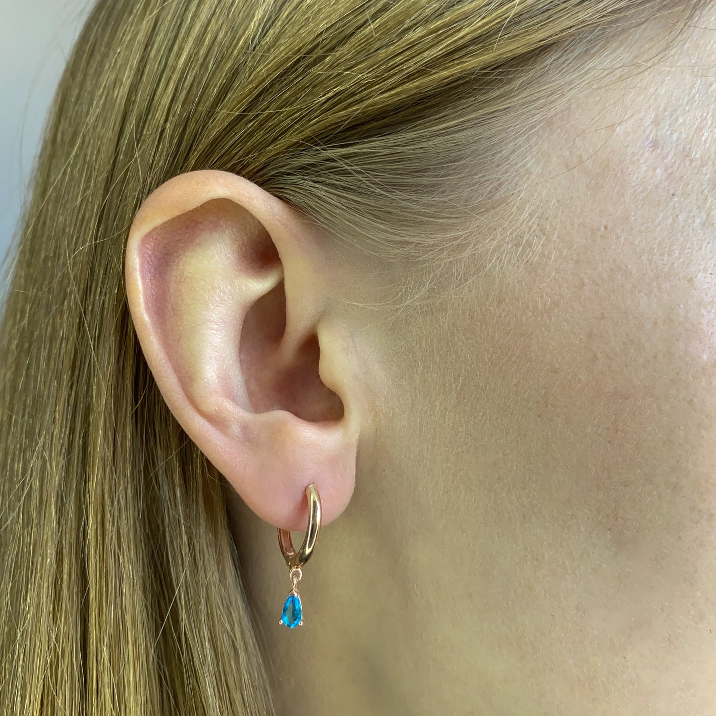 Sterling Silver Rose Gold Plated Hoops with Charms