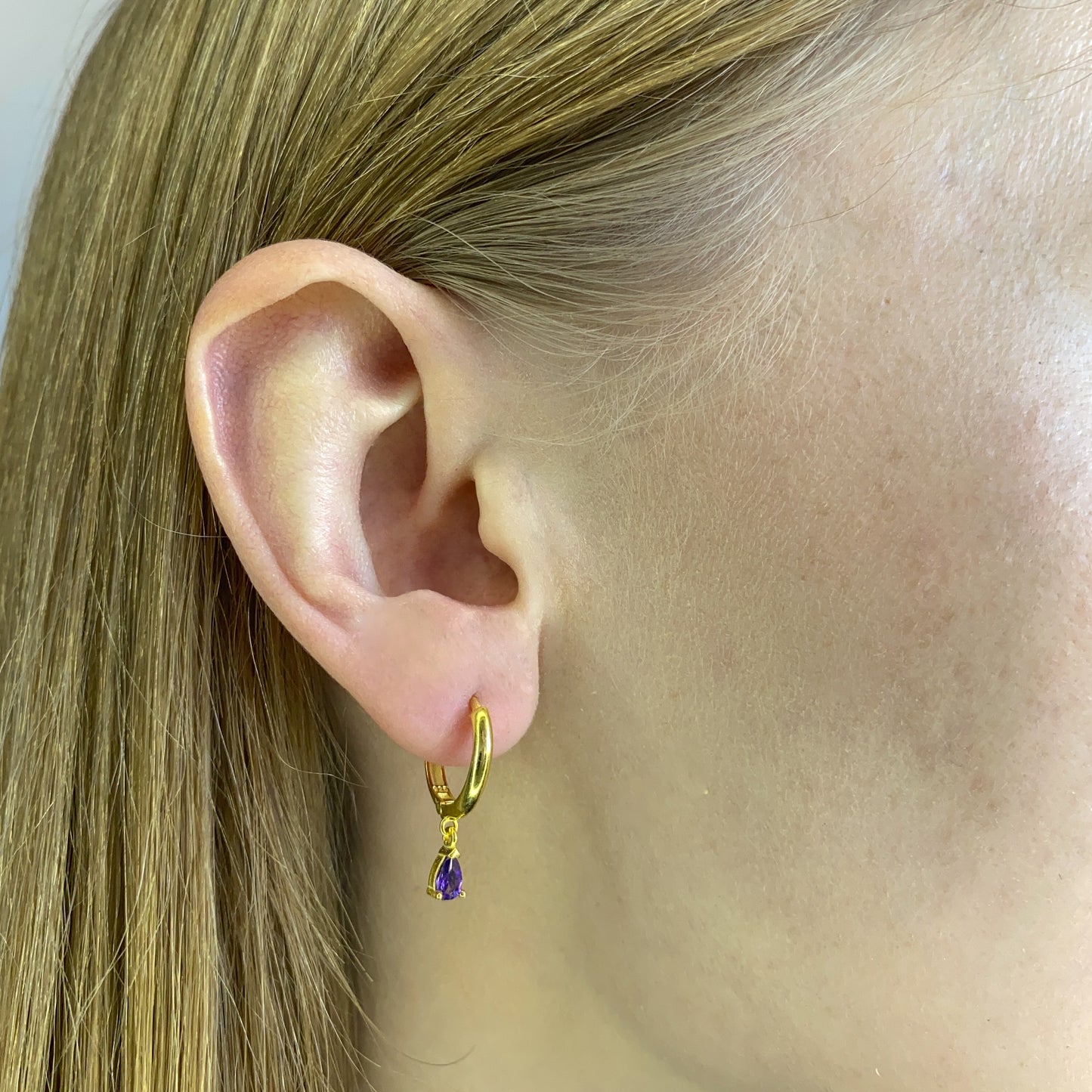 Sterling Silver Gold Plated Hoops with Charms