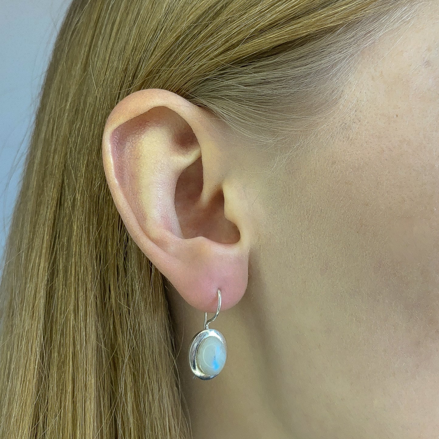 Sterling Silver Moonstone Drop Earrings