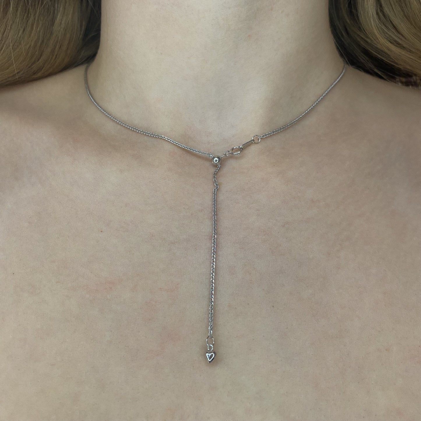 Sterling Silver Heart Pendant 1 mm Chopin Chain