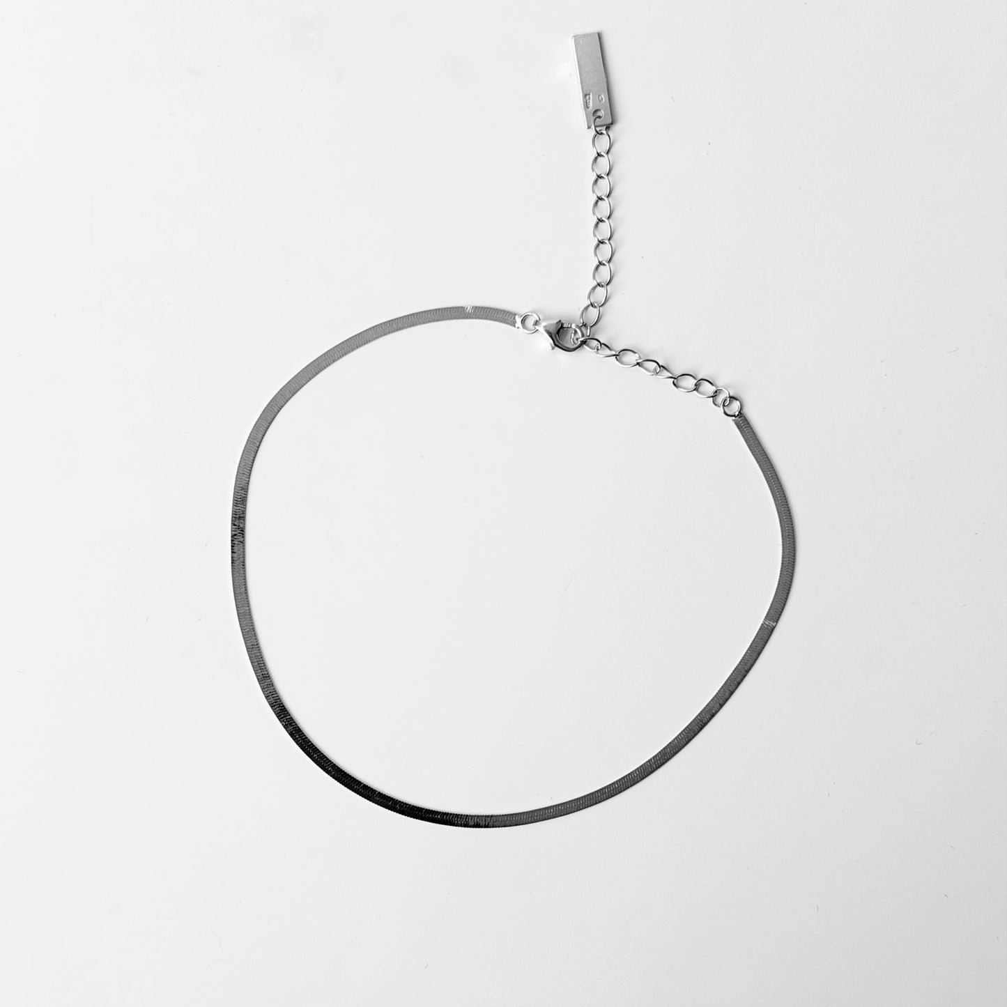Sidabrinė grandinėlė ant kojos Flat chain