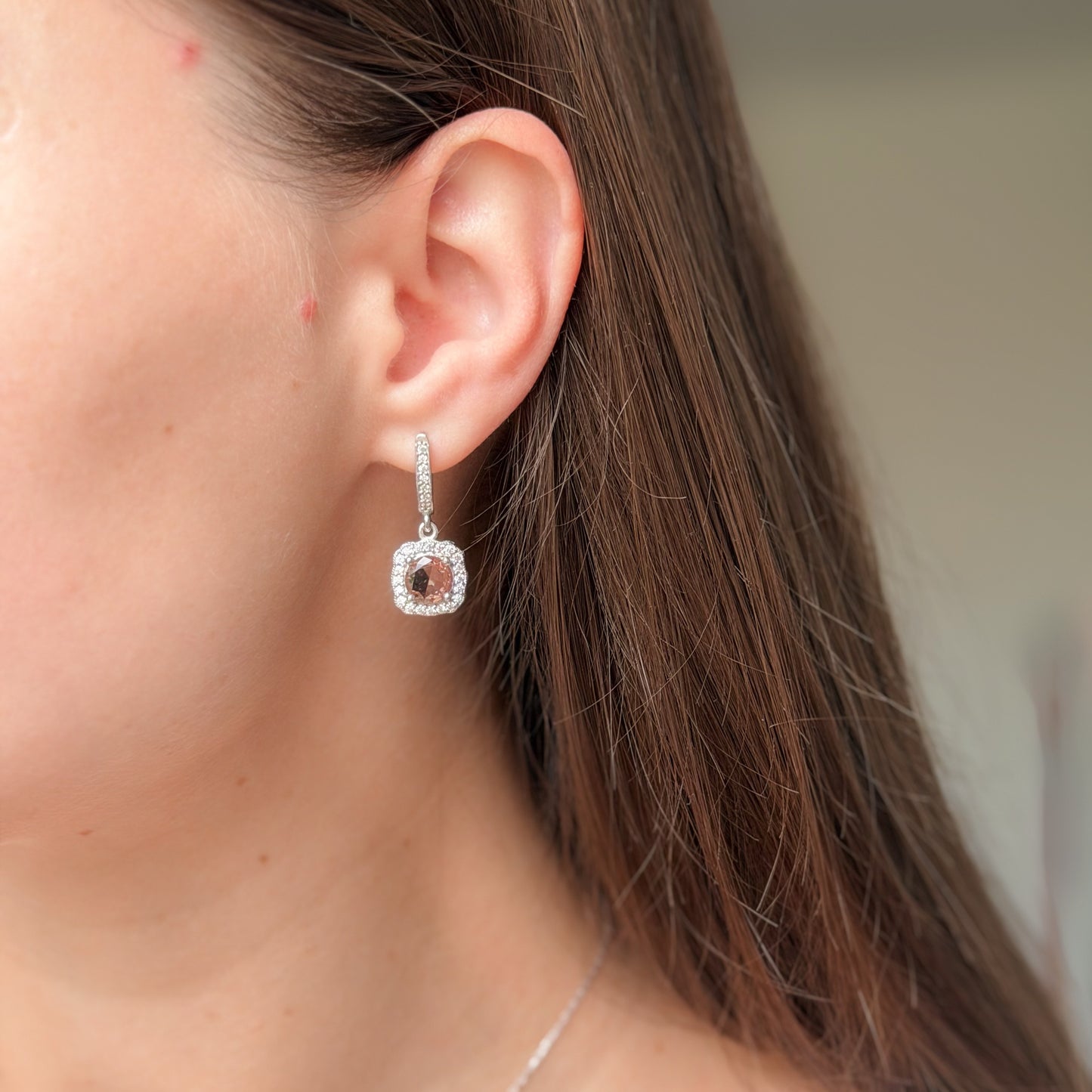 Sterling Silver Rhodium Plated English Lock Earrings