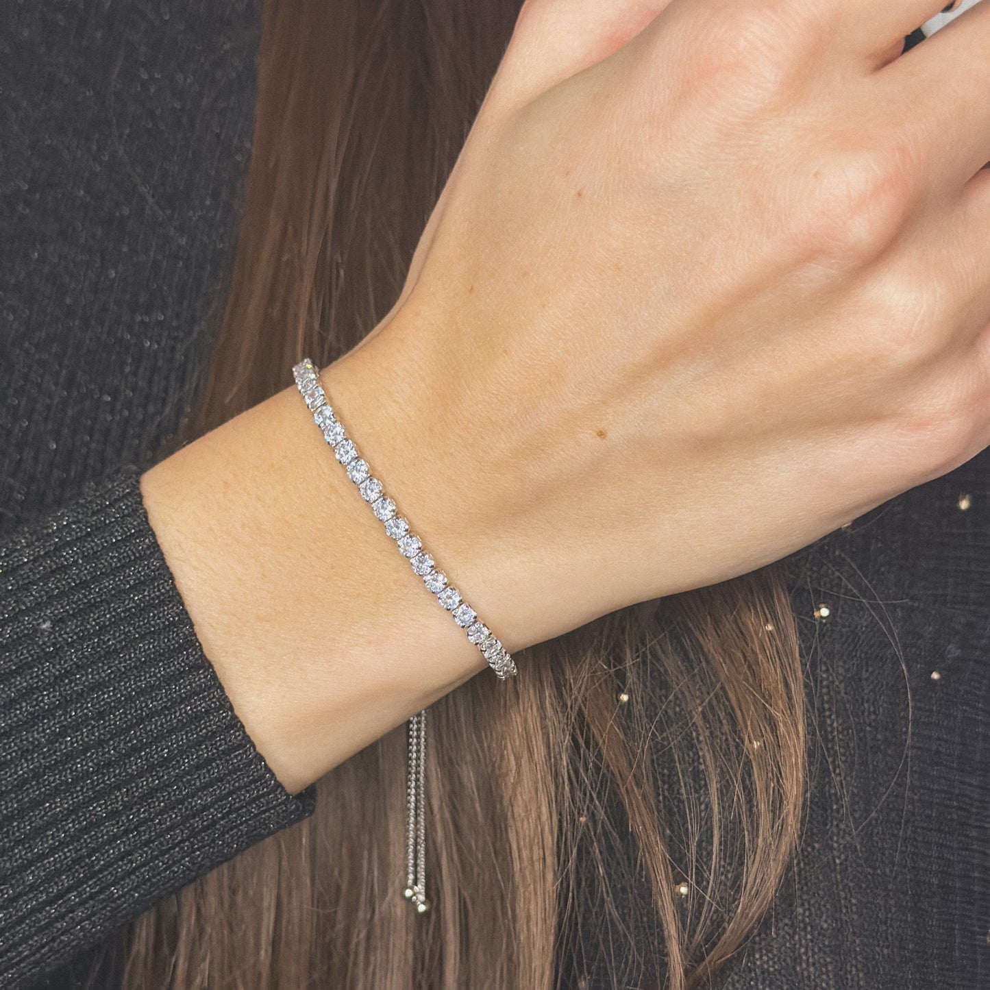 Sidabrinė rodžiuota apyrankė Tennis 3mm