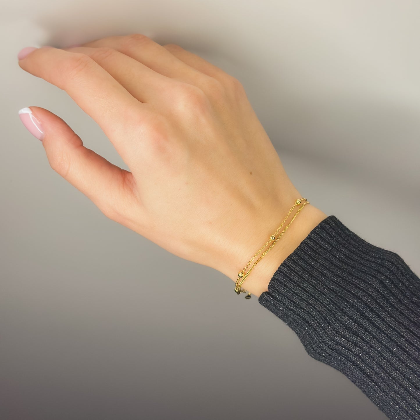 Dviejų gijų sidabrinė auksuota apyrankė