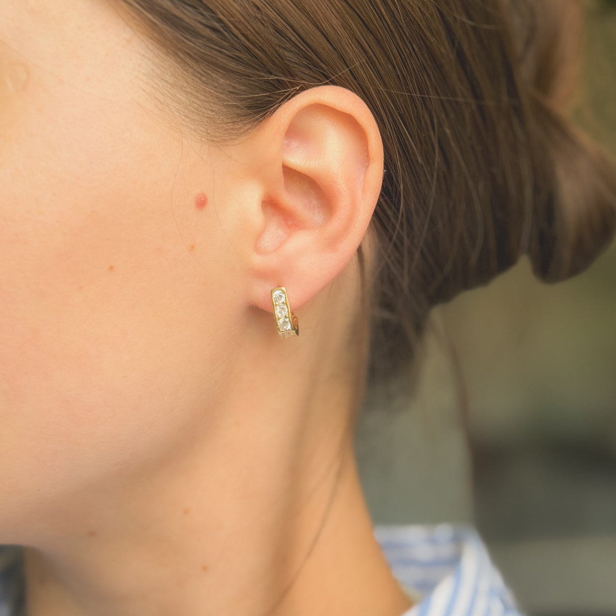 Sterling Silver Rhodium Plated English Lock Earrings