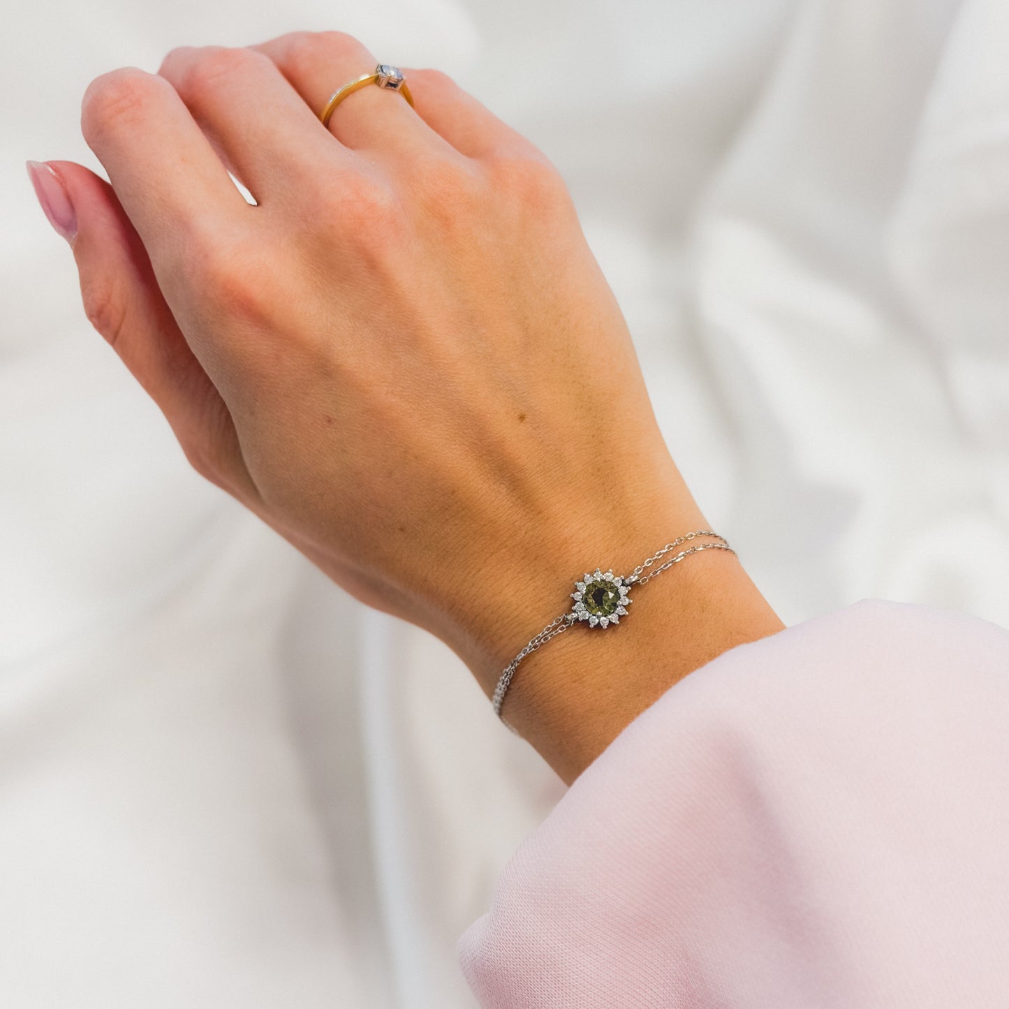 Sterling Silver Rhodium Plated Zultanite Bracelet