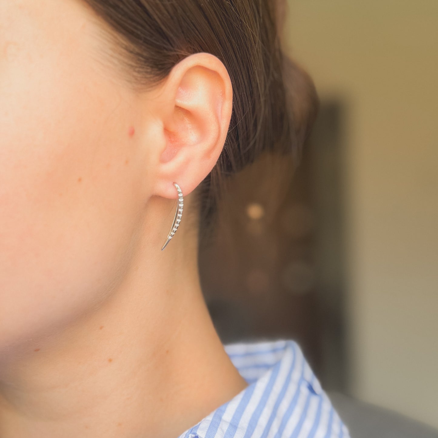 Sterling Silver Rhodium Plated Drop Earrings