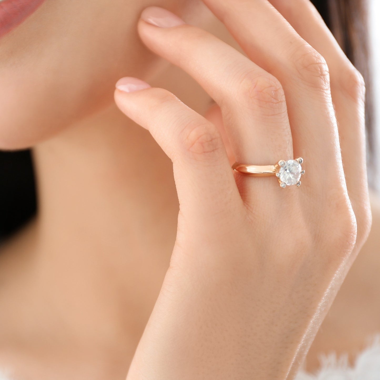 Sterling Silver Rose Gold Plated Nora Ring