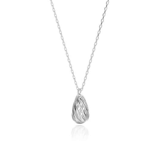 Sterling Silver Rhodium Plated CZ Necklace