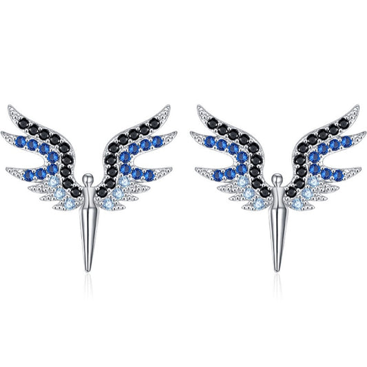 Sterling Silver Rhodium Plated CZ Studs