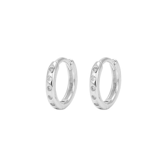 Sterling Silver CZ Hoops