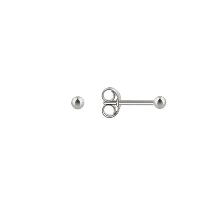 Sterling Silver Rhodium Plated 2 - 6 mm Bead Studs