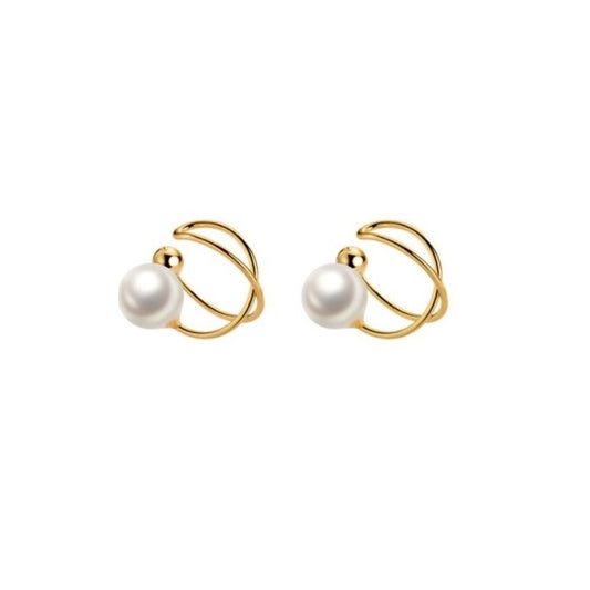 Sterling Silver Gold Plated Pearl Earcuffs