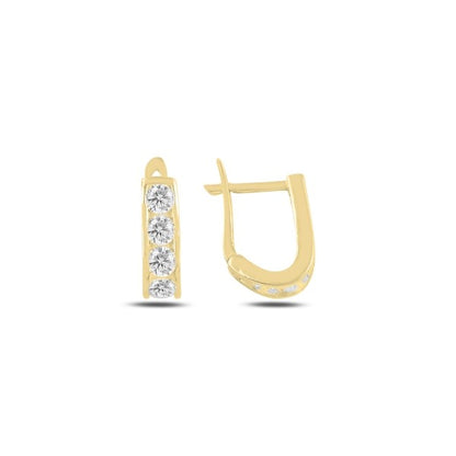 Sterling Silver Rhodium Plated English Lock Earrings