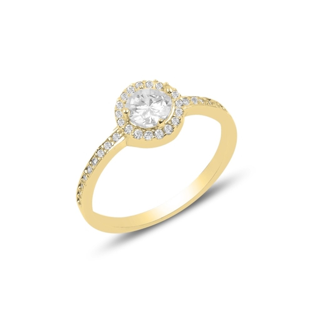 Sterling Silver Gold Plated CZ Ring "Soleste"