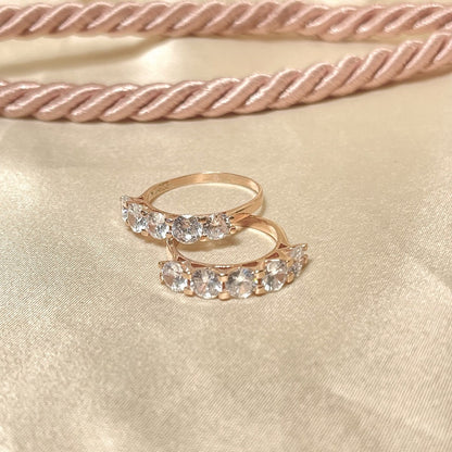 Sterling Silver Rose Gold Plated CZ Ring