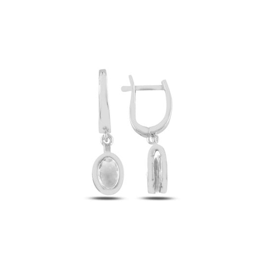 Sterling Silver Rhodium Plated English Lock Earrings