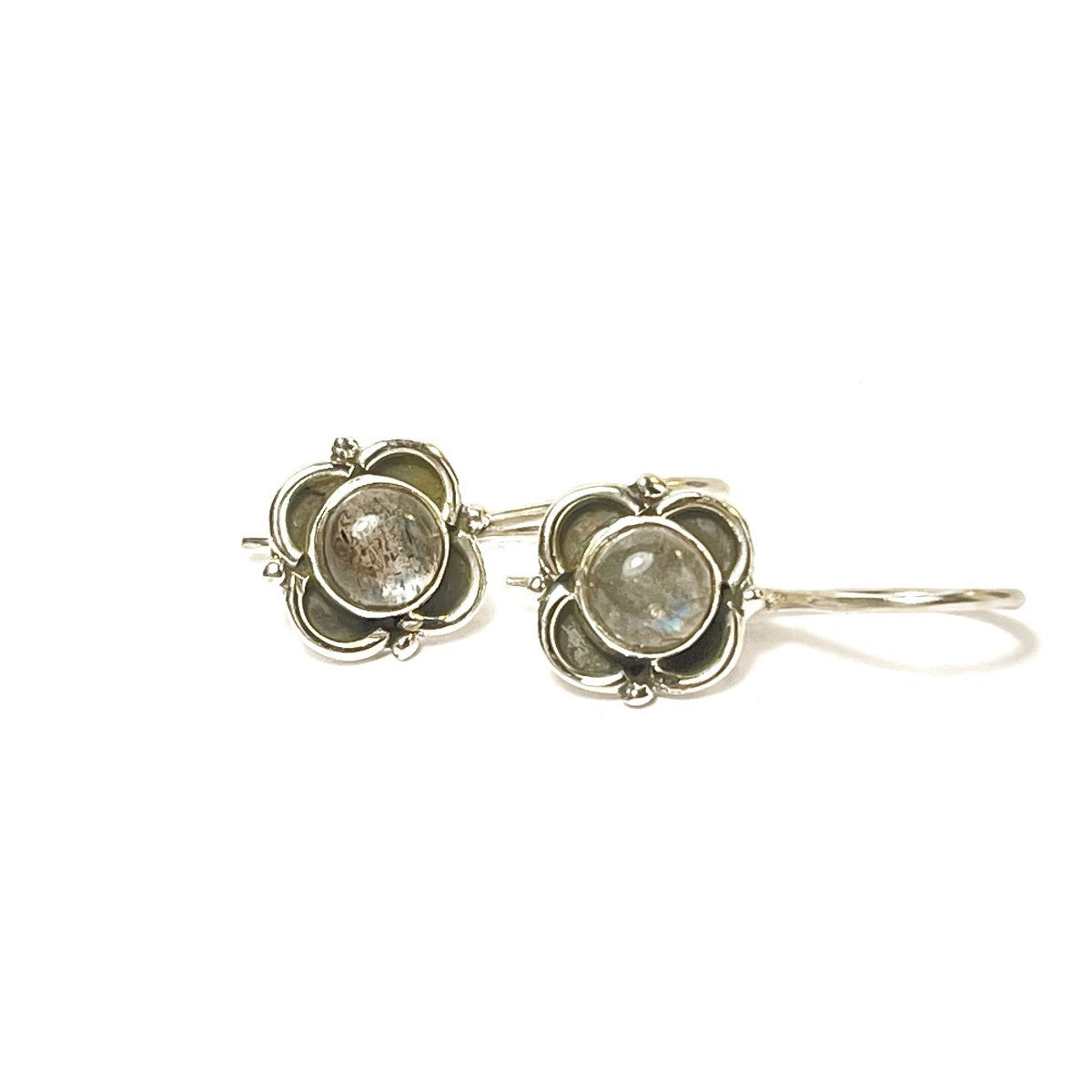 Sterling Silver Labradorite Flower Earrings