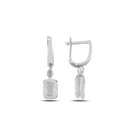 Sterling Silver Rhodium Plated English Lock Earrings