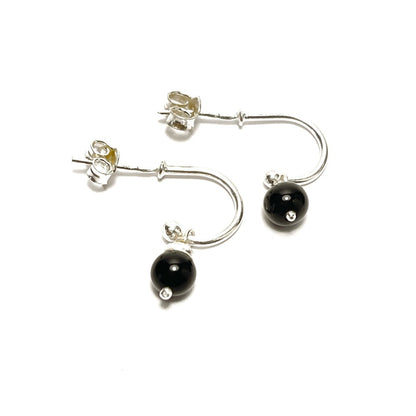 Sterling Silver Black Onyx Drop Earrings