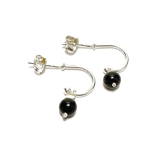 Sterling Silver Black Onyx Drop Earrings