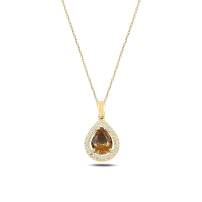 Sterling Silver Gold Plated Teardrop Zultanite Necklace